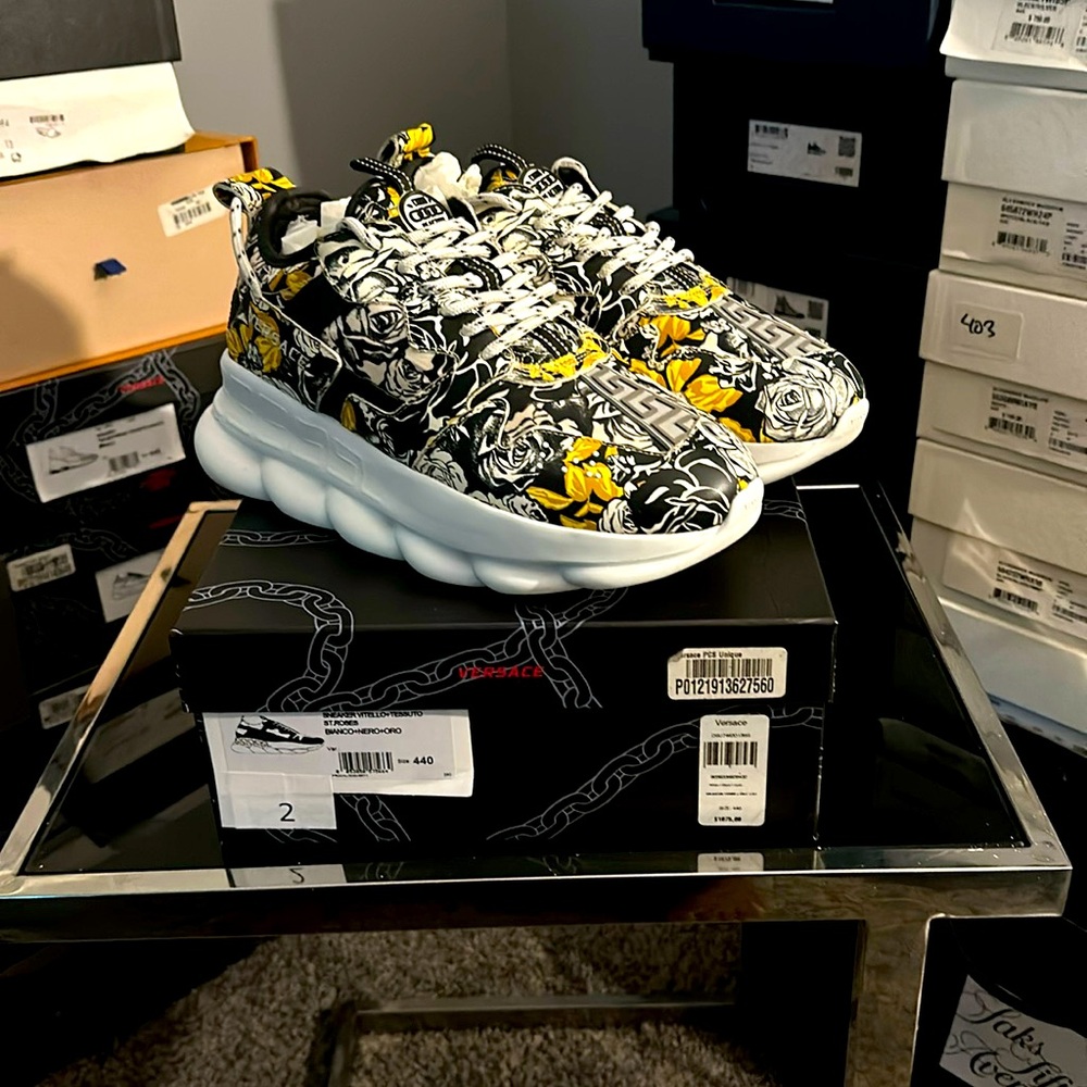 100% authentic Versace chain reaction sneakers 🔥🔥🔥